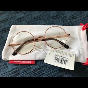 ****SOLD**No prescription round glasses gold color
